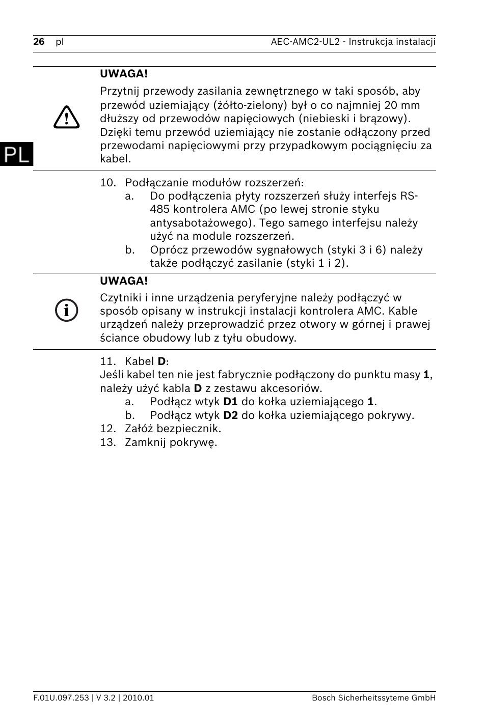 Bosch AMC2 ENC-UL2 - Enclosure - Large User Manual | Page 26 / 92