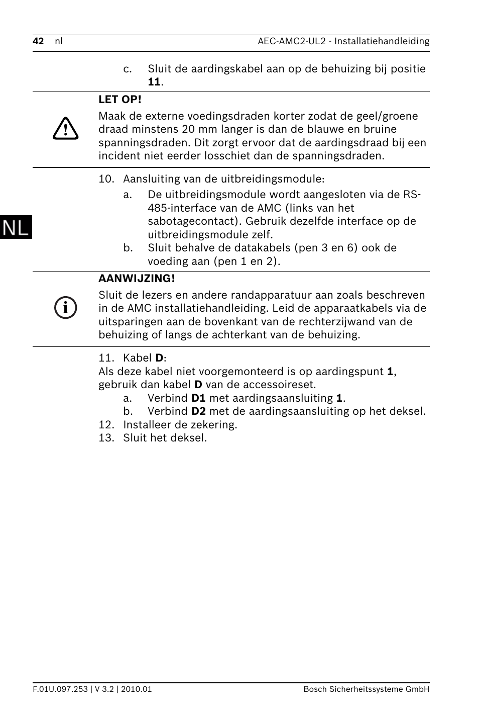 Bosch AMC2 ENC-UL2 - Enclosure - Large User Manual | Page 42 / 92