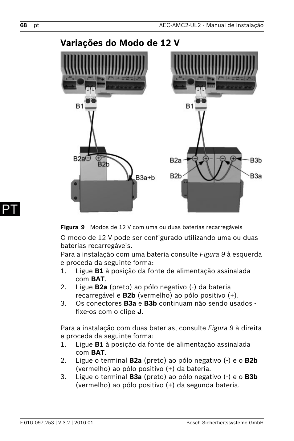 Variações do modo de 12 v | Bosch AMC2 ENC-UL2 - Enclosure - Large User Manual | Page 68 / 92