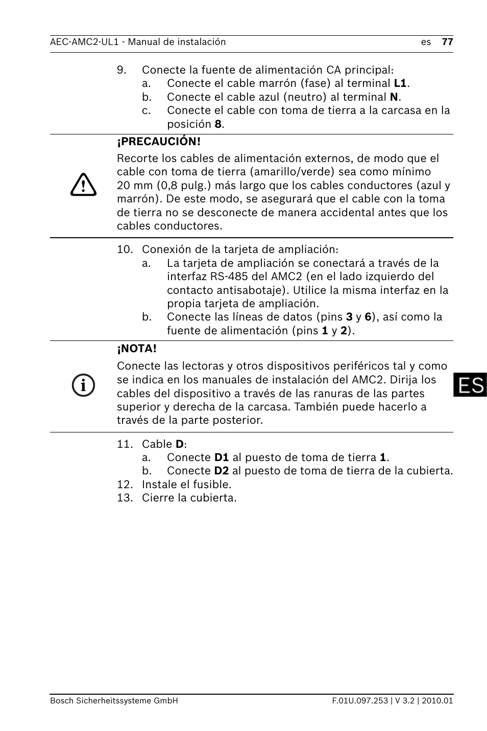 Bosch AMC2 ENC-UL2 - Enclosure - Large User Manual | Page 77 / 92