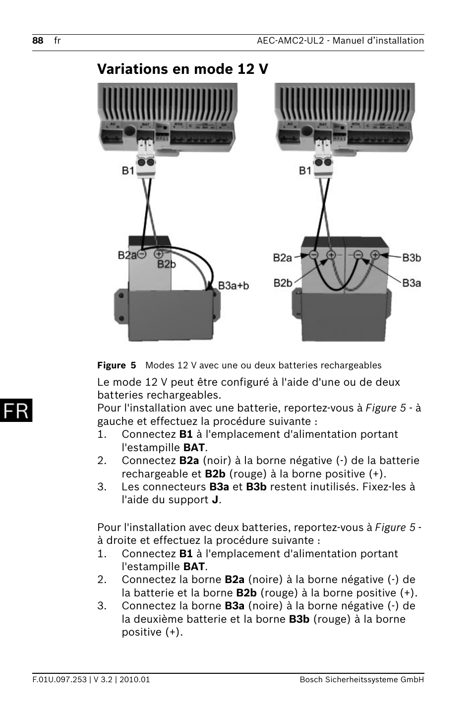 Variations en mode 12 v | Bosch AMC2 ENC-UL2 - Enclosure - Large User Manual | Page 88 / 92