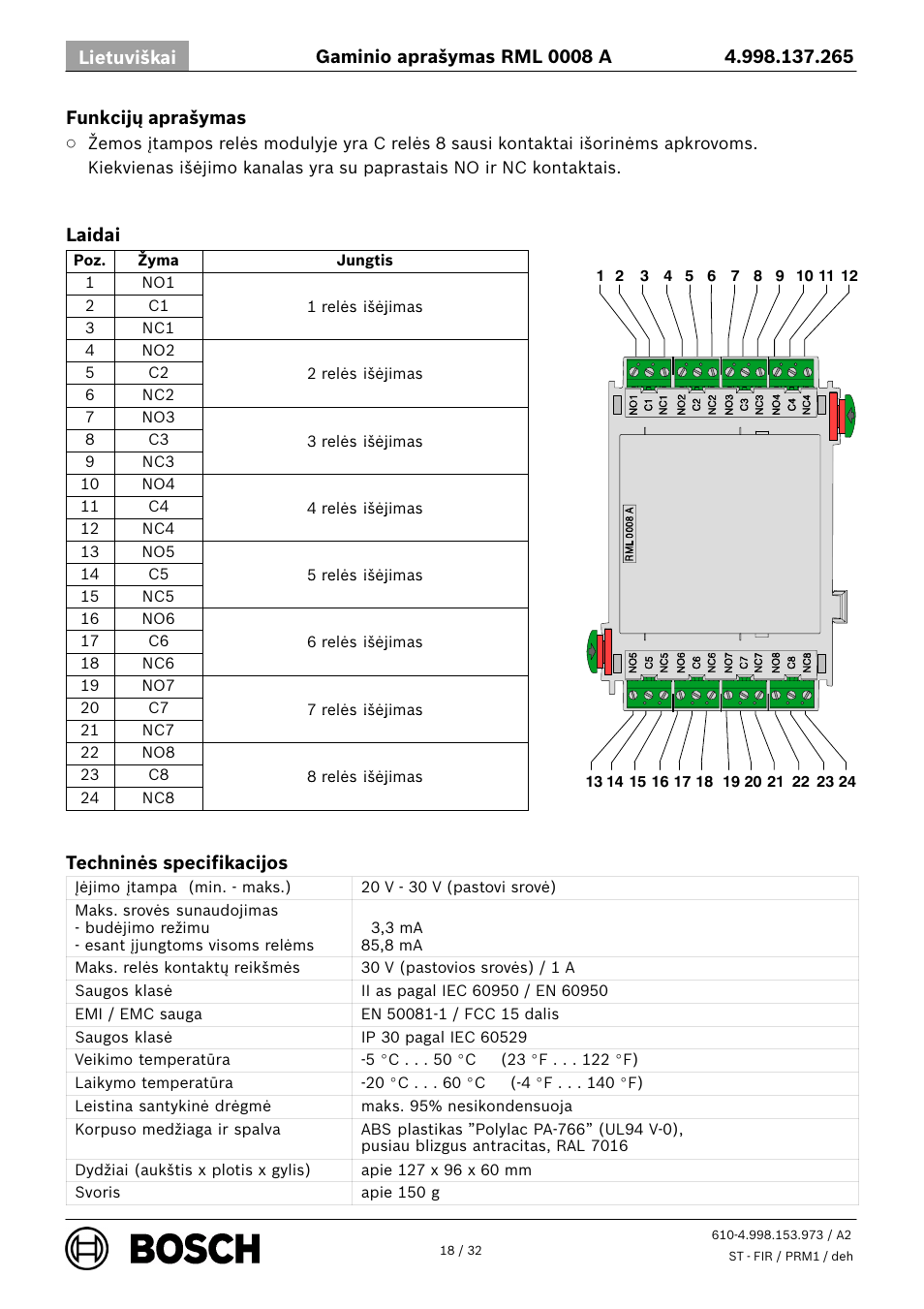 Bosch RML 0008 A Relay Module User Manual | Page 18 / 32