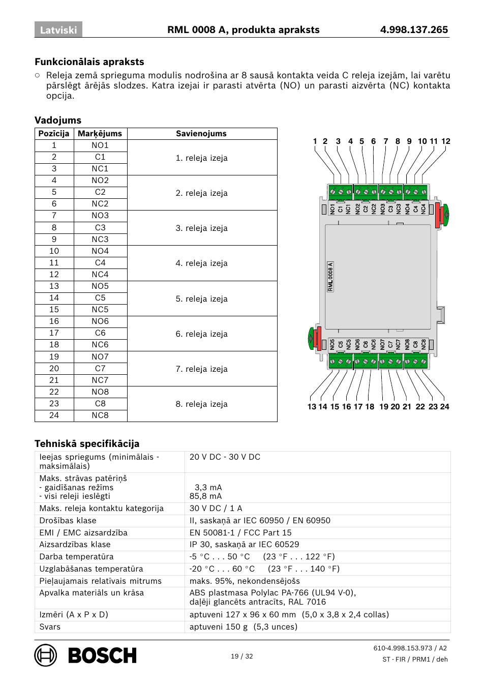 Bosch RML 0008 A Relay Module User Manual | Page 19 / 32