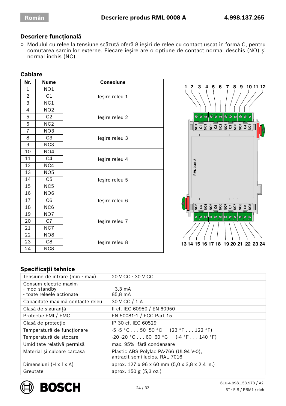 Bosch RML 0008 A Relay Module User Manual | Page 24 / 32