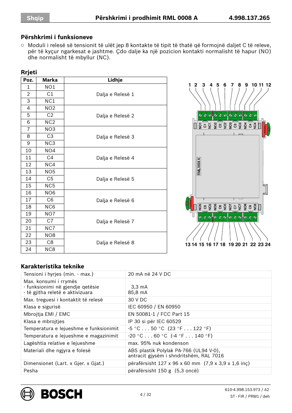 Bosch RML 0008 A Relay Module User Manual | Page 4 / 32