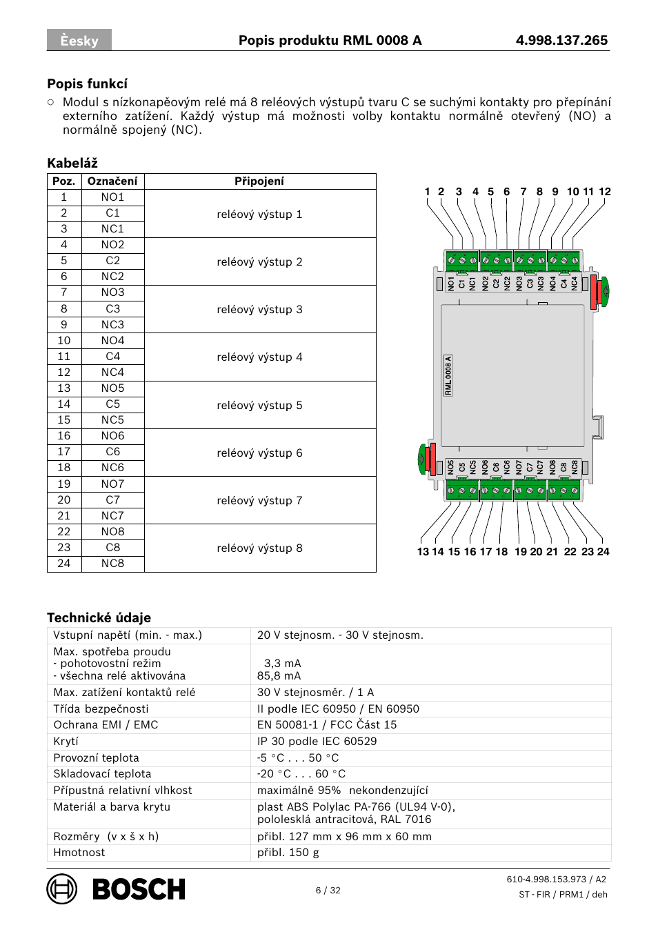 Bosch RML 0008 A Relay Module User Manual | Page 6 / 32