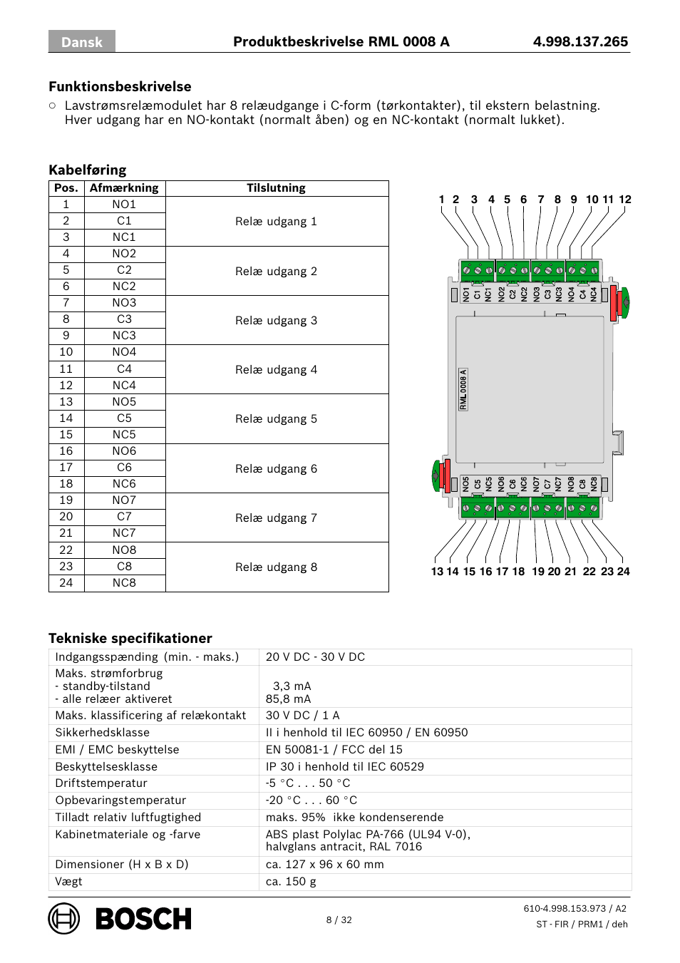 Bosch RML 0008 A Relay Module User Manual | Page 8 / 32