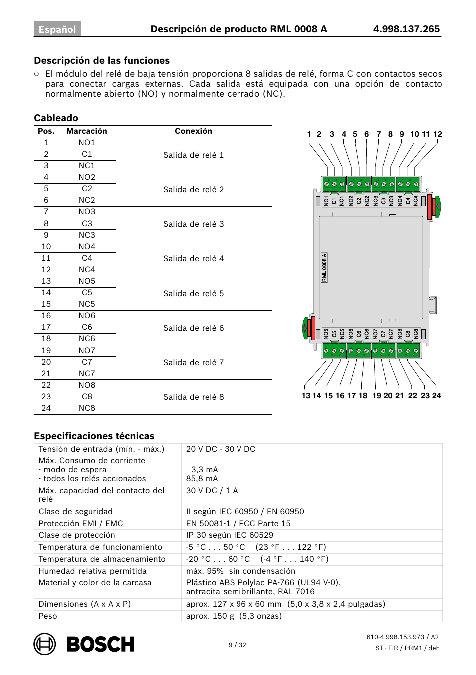 Bosch RML 0008 A Relay Module User Manual | Page 9 / 32