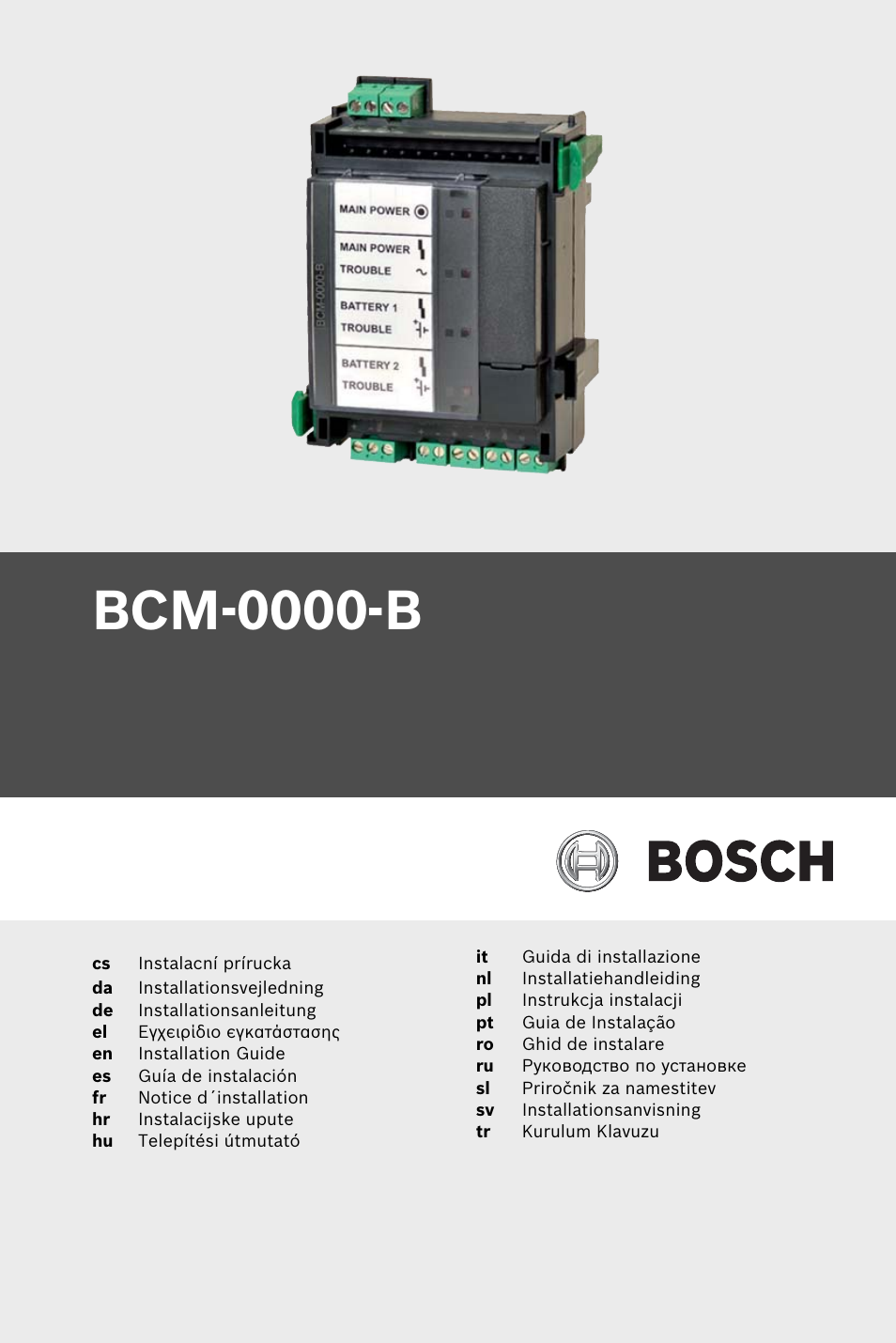 Bosch FPP-5000 External Power Supply Unit Kit 24 V User Manual | 60 pages