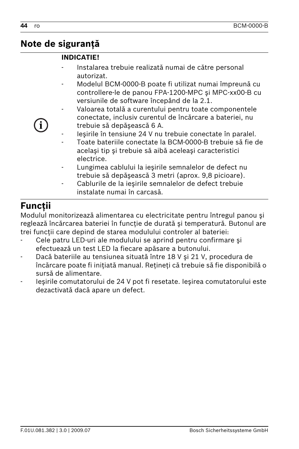 Bosch FPP-5000 External Power Supply Unit Kit 24 V User Manual | Page 44 / 60