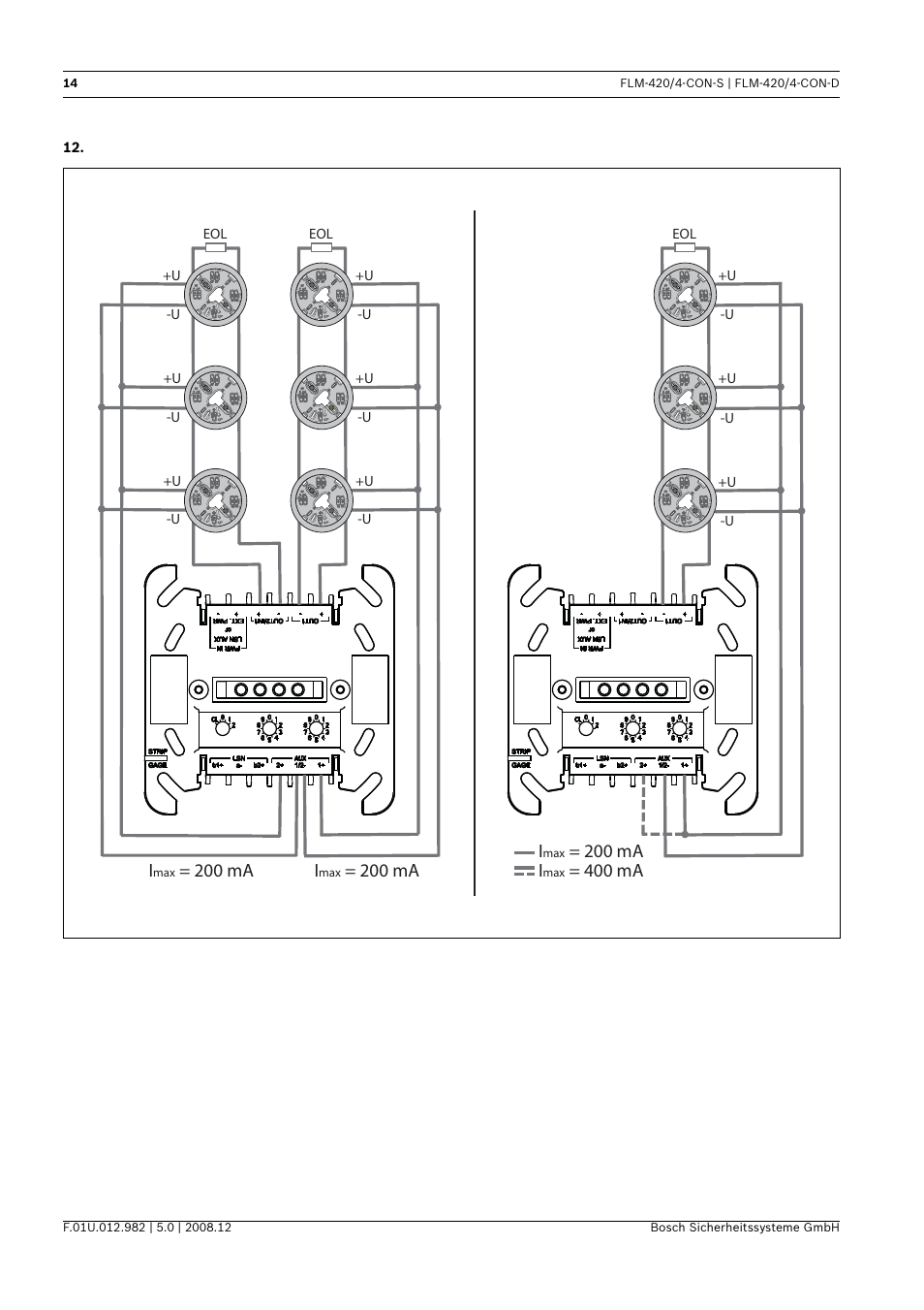 200 ma i, 400 ma i, 200 ma | Bosch FLM-420 User Manual | Page 14 / 32