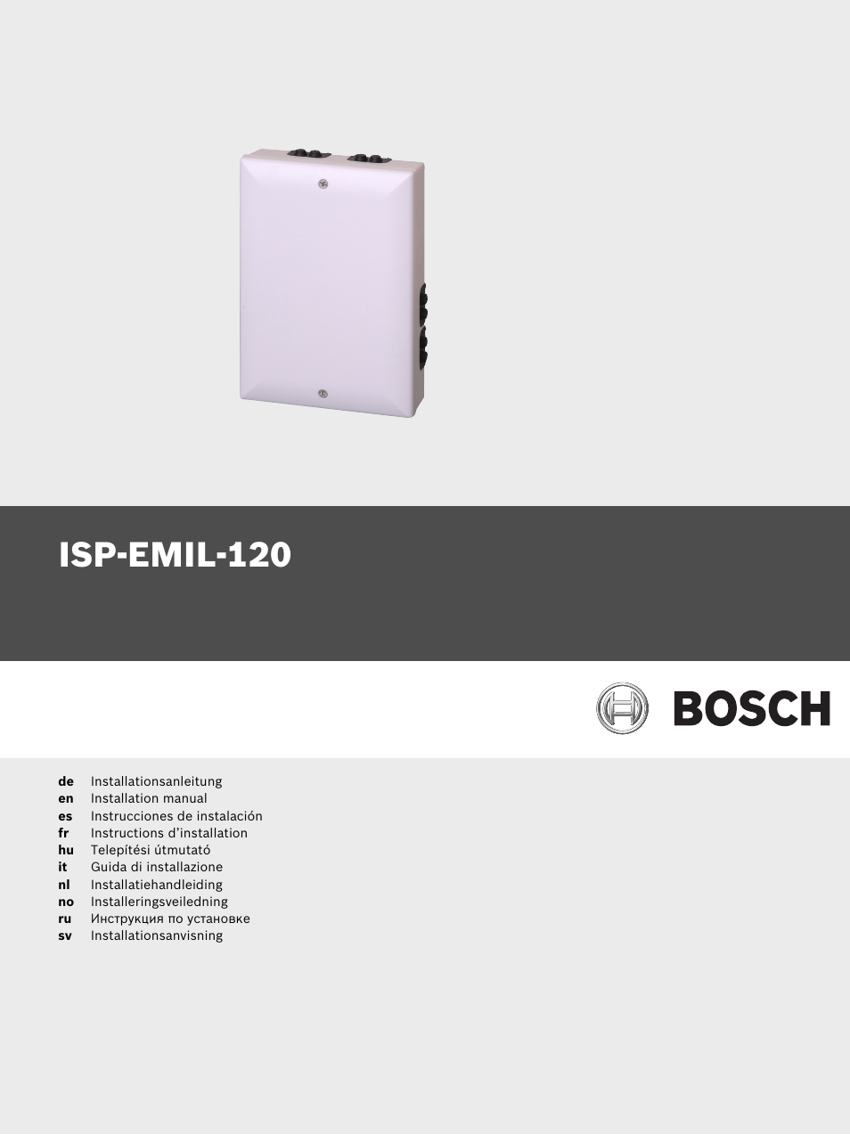 Bosch ISP-EMIL-120  User Manual | 56 pages