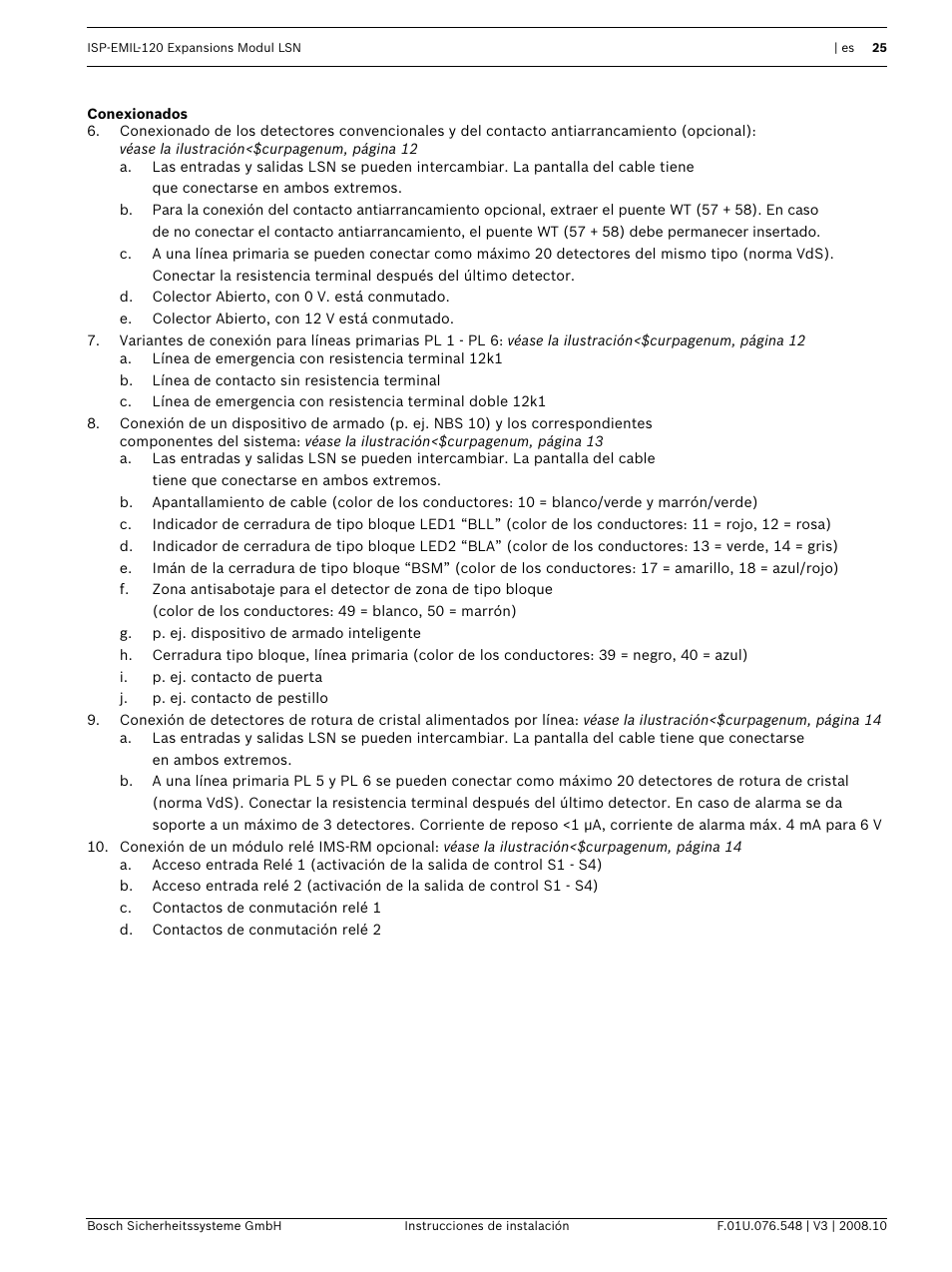 Conexionados | Bosch ISP-EMIL-120  User Manual | Page 25 / 56