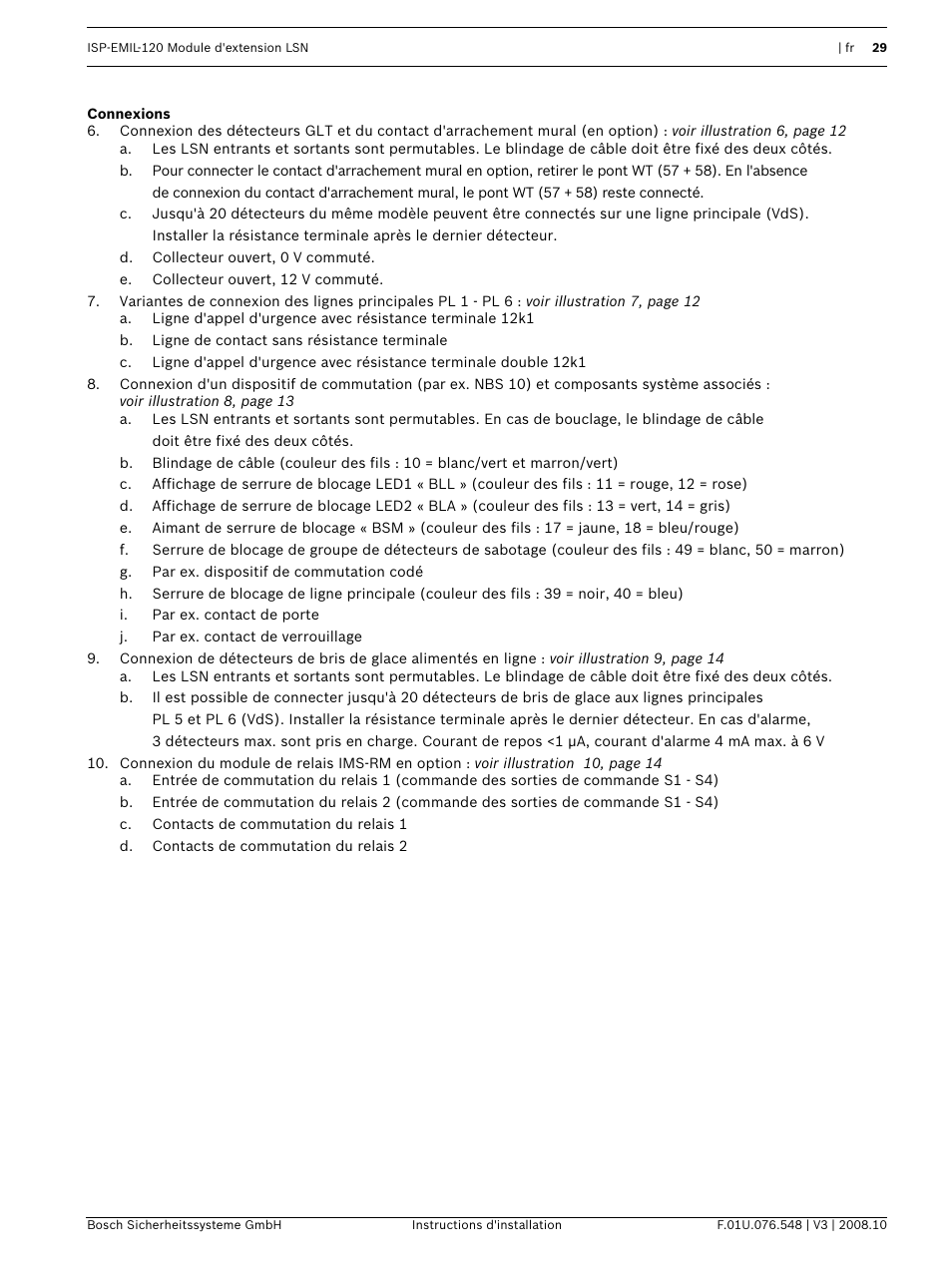 Connexions | Bosch ISP-EMIL-120  User Manual | Page 29 / 56