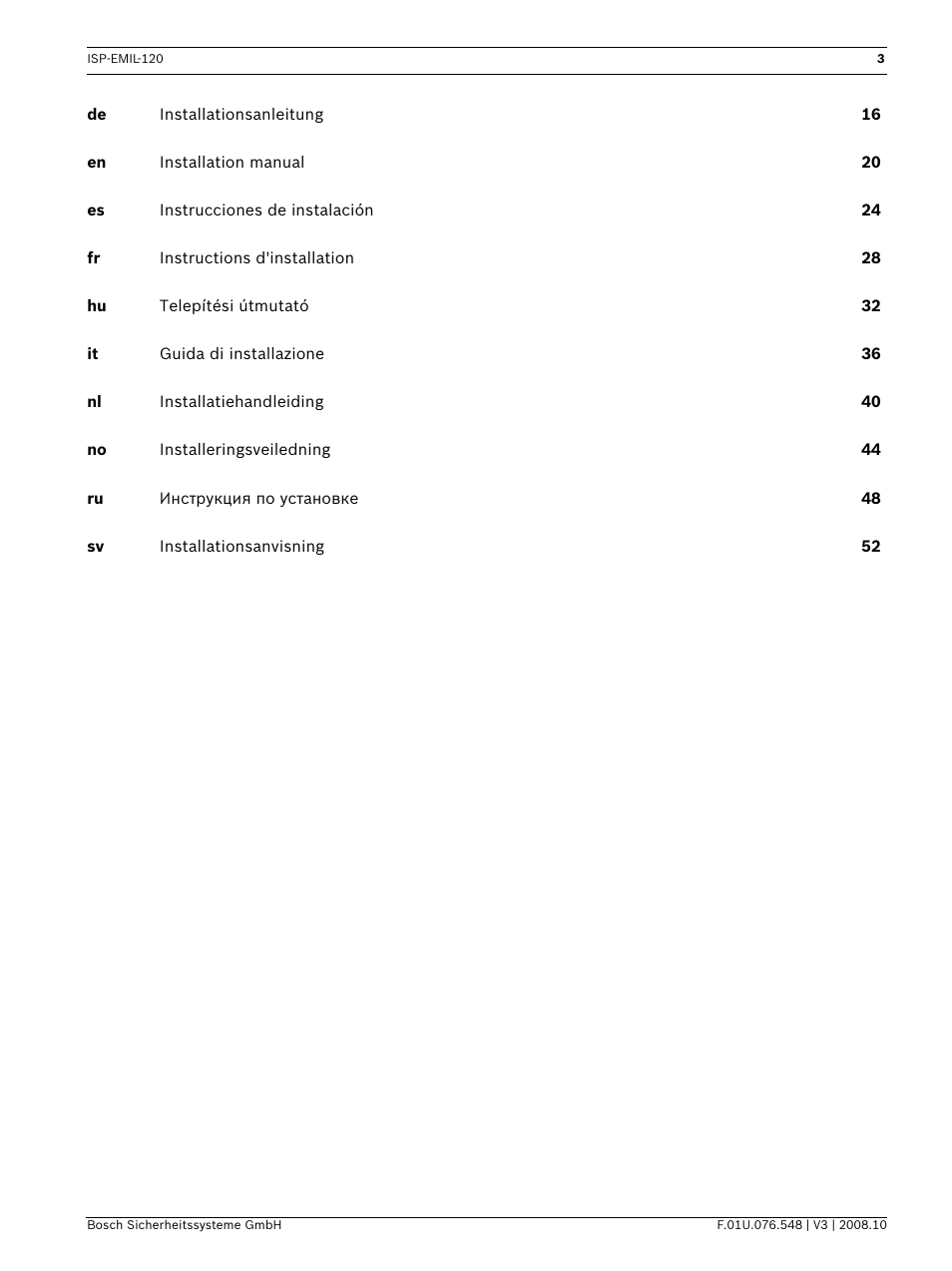 Bosch ISP-EMIL-120  User Manual | Page 3 / 56