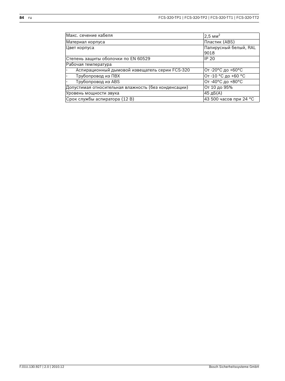 Bosch FCS-320-TP Series Conventional Aspirating Smoke Detectors User Manual | Page 84 / 96