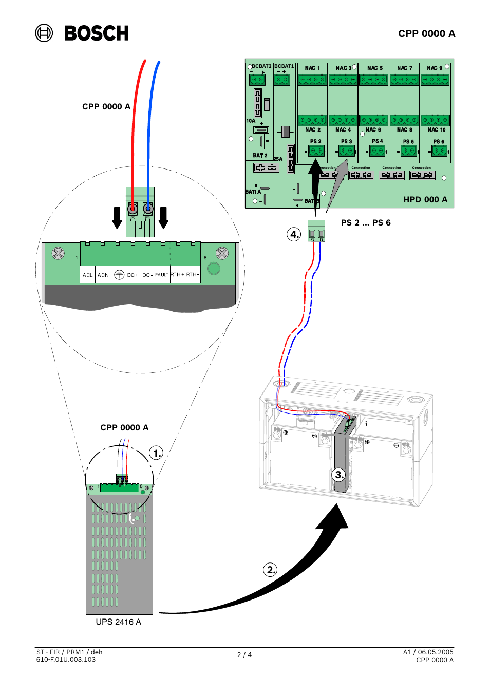 Cpp 0000 a, Ps 2 ... ps 6, Ups 2416 a | Bosch CPP 0000 A Cable HPD User Manual | Page 2 / 4