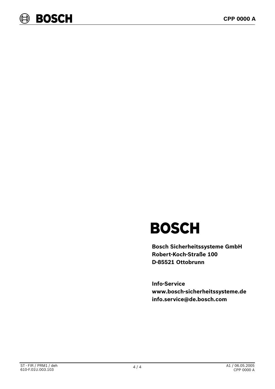 Cpp 0000 a | Bosch CPP 0000 A Cable HPD User Manual | Page 4 / 4