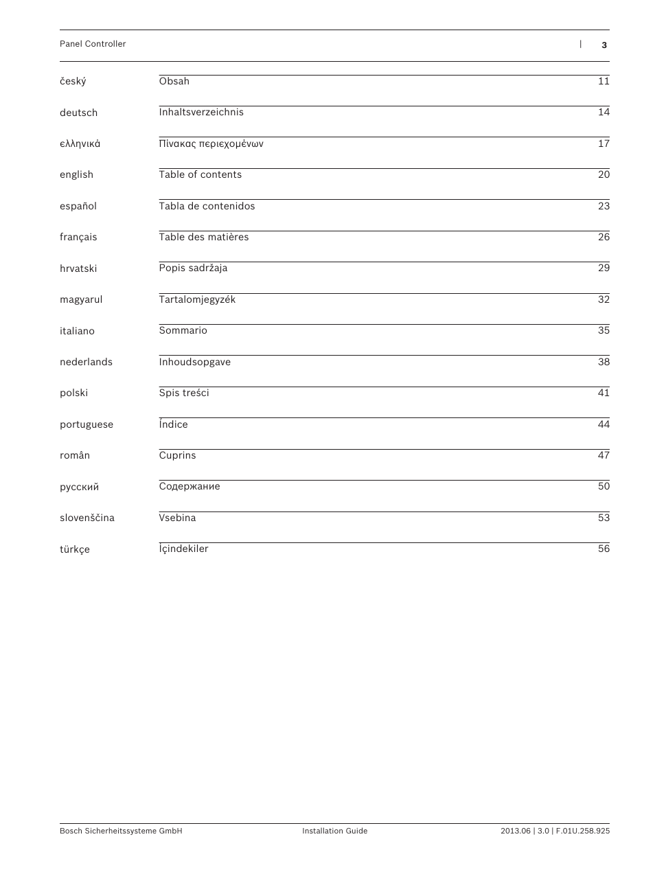 Bosch Panel Controller User Manual | Page 3 / 60
