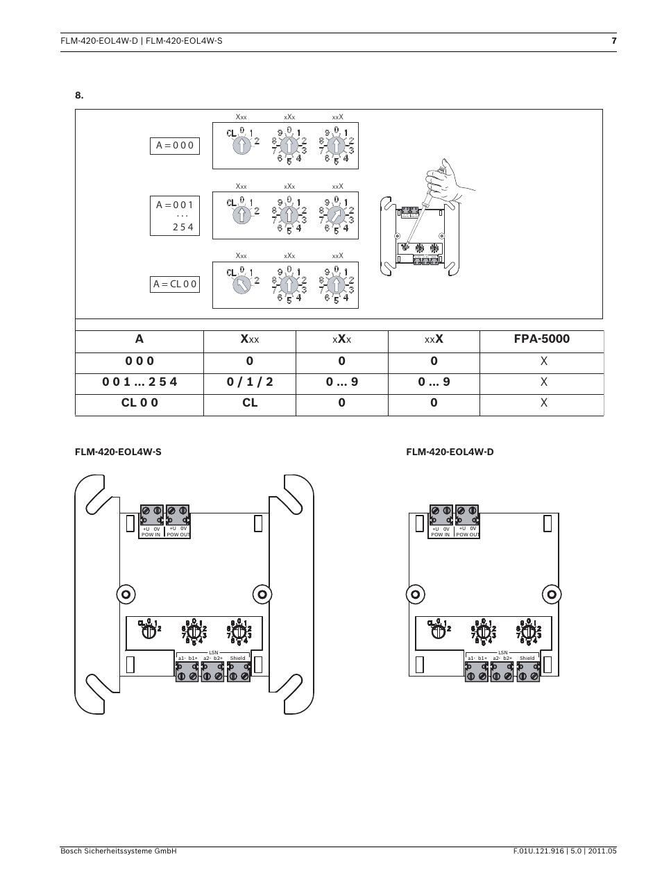 Bosch FLM-420-EOL4W EOL Module LSN User Manual | Page 7 / 24