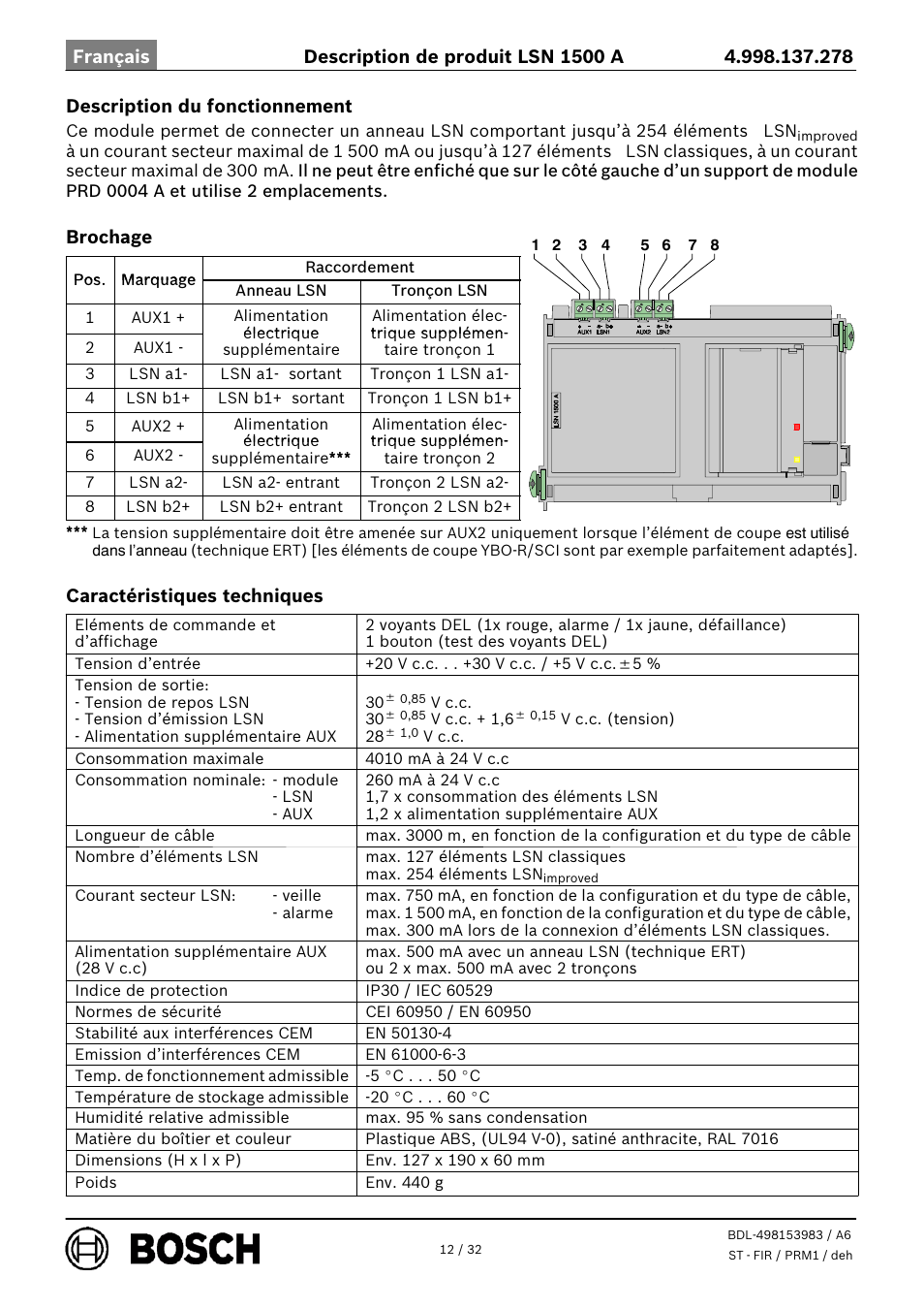 Bosch LSN 1500 A LSN improved Module 1500 mA User Manual | Page 12 / 32