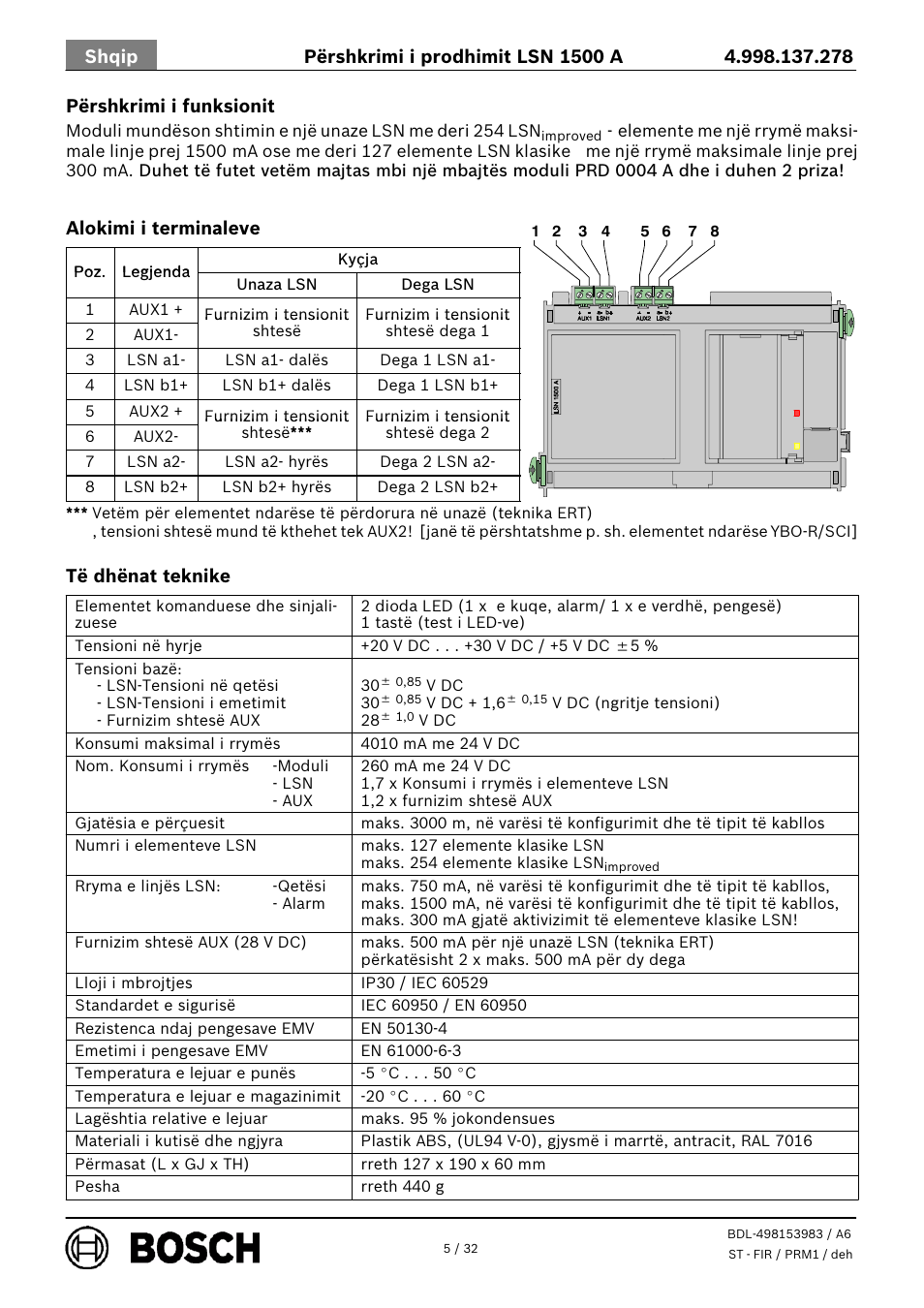 Bosch LSN 1500 A LSN improved Module 1500 mA User Manual | Page 5 / 32