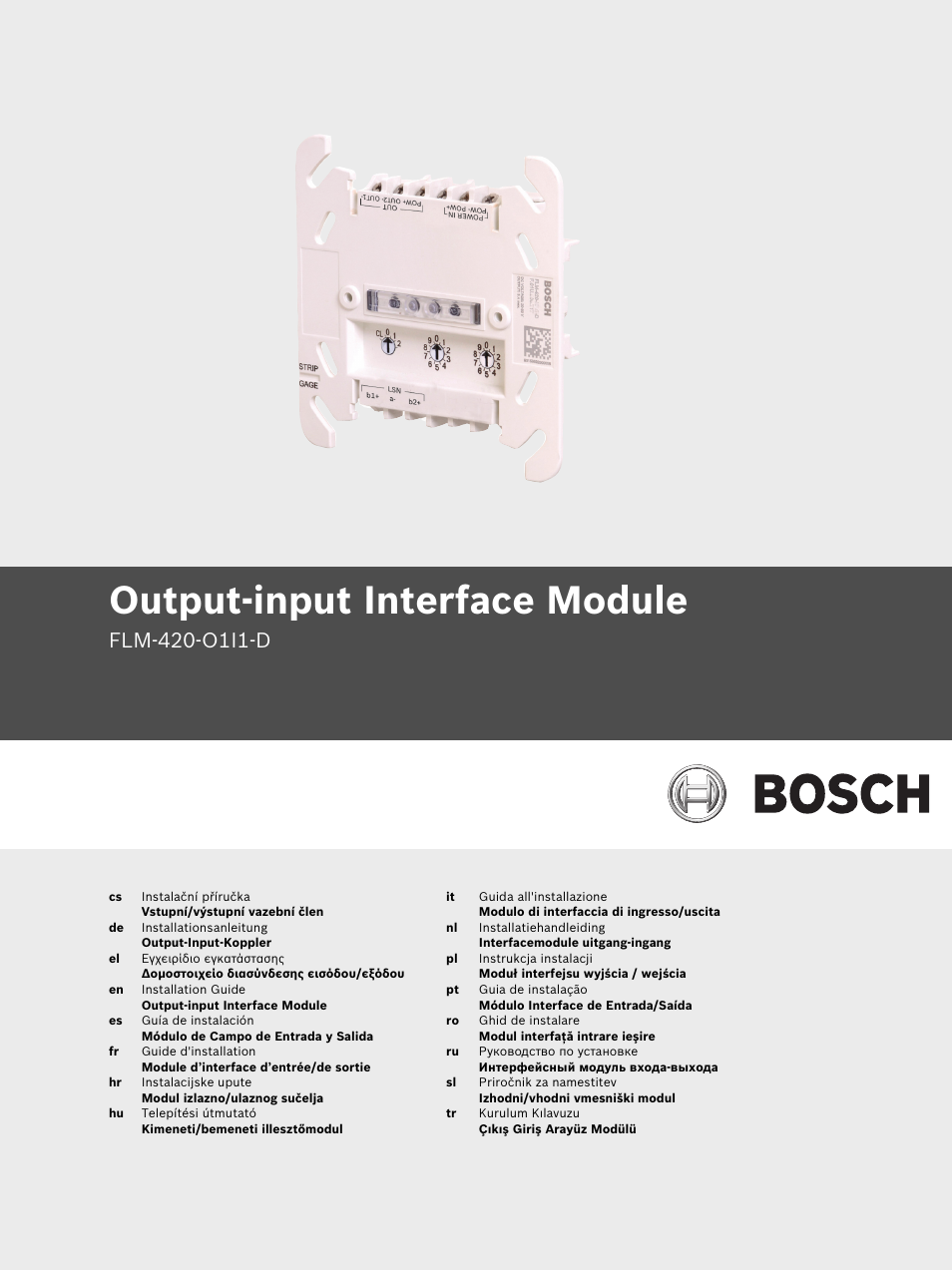 Bosch FLM-420-O1I1 Output-input Interface Modules User Manual | 40 pages