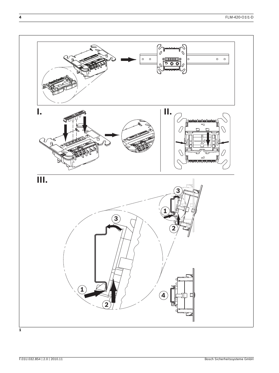 I. ii. iii | Bosch FLM-420-O1I1 Output-input Interface Modules User Manual | Page 4 / 40