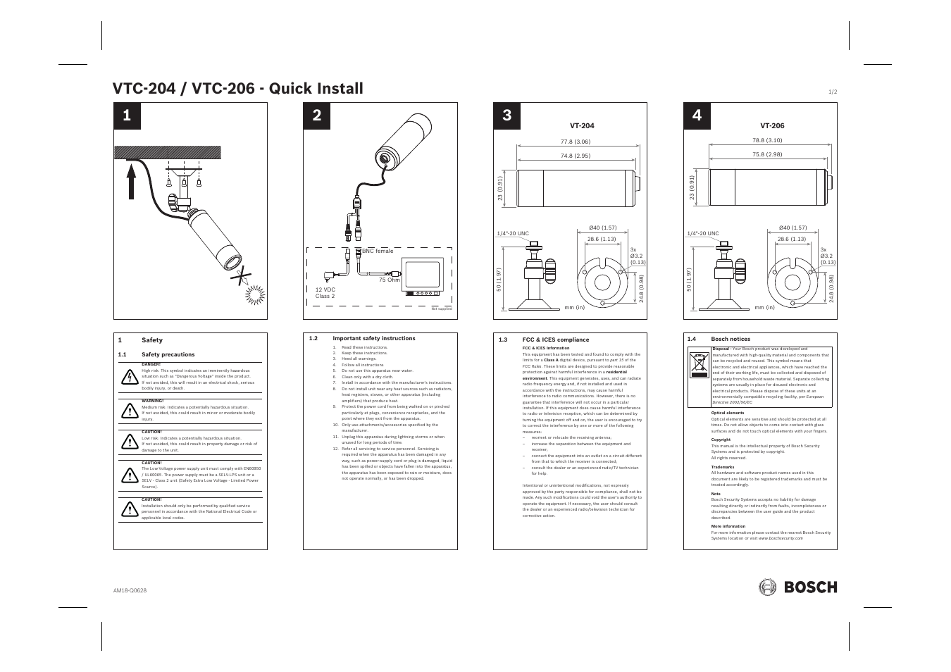 Bosch High Resolution Mini Bullet Camera User Manual | 2 pages