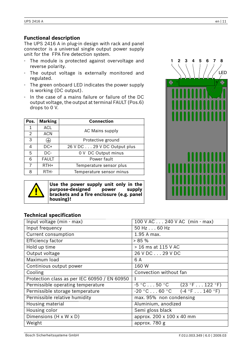 Bosch FPP-5000 External Power Supply Unit Kit 24 V User Manual | Page 11 / 28