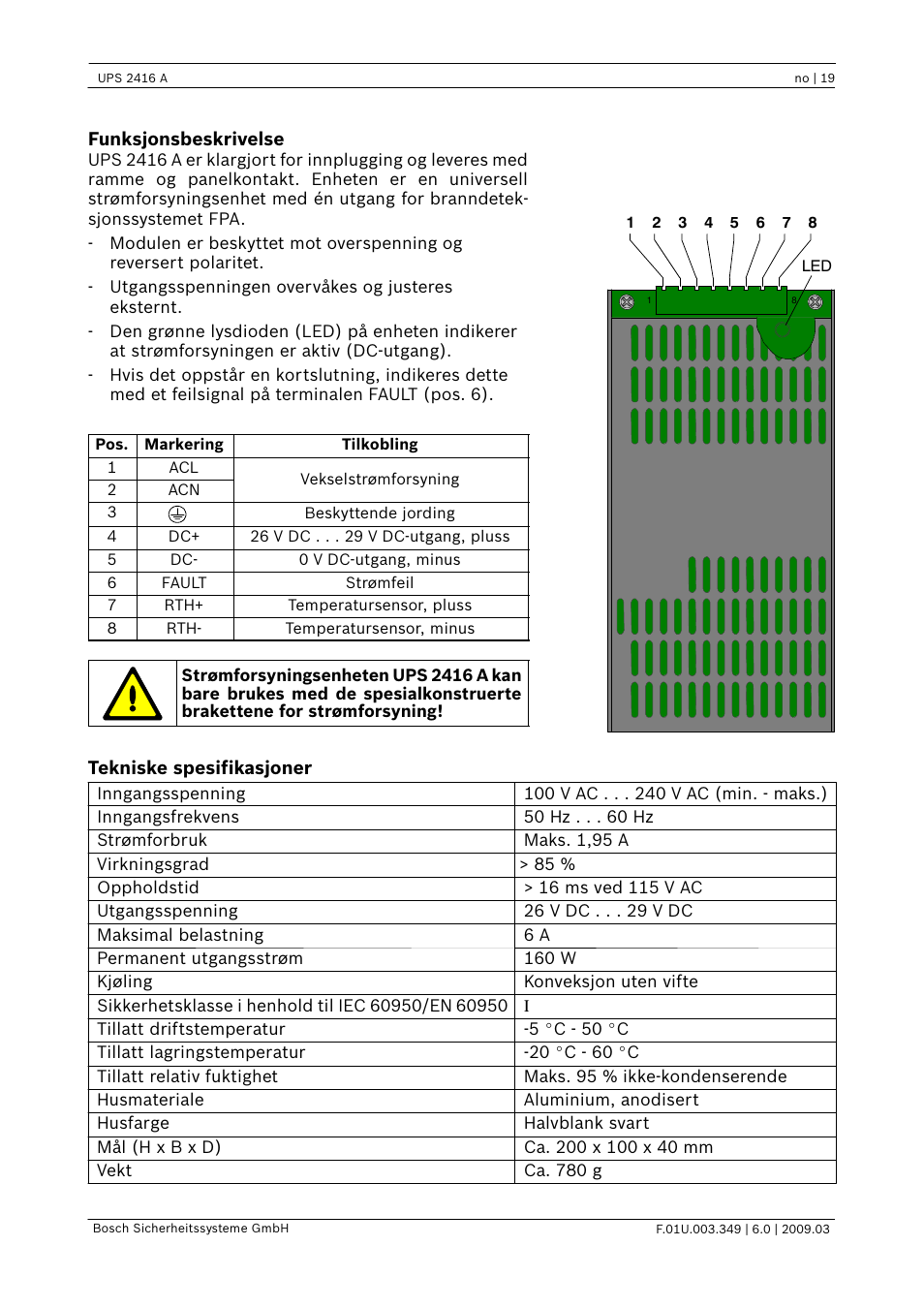 Bosch FPP-5000 External Power Supply Unit Kit 24 V User Manual | Page 19 / 28