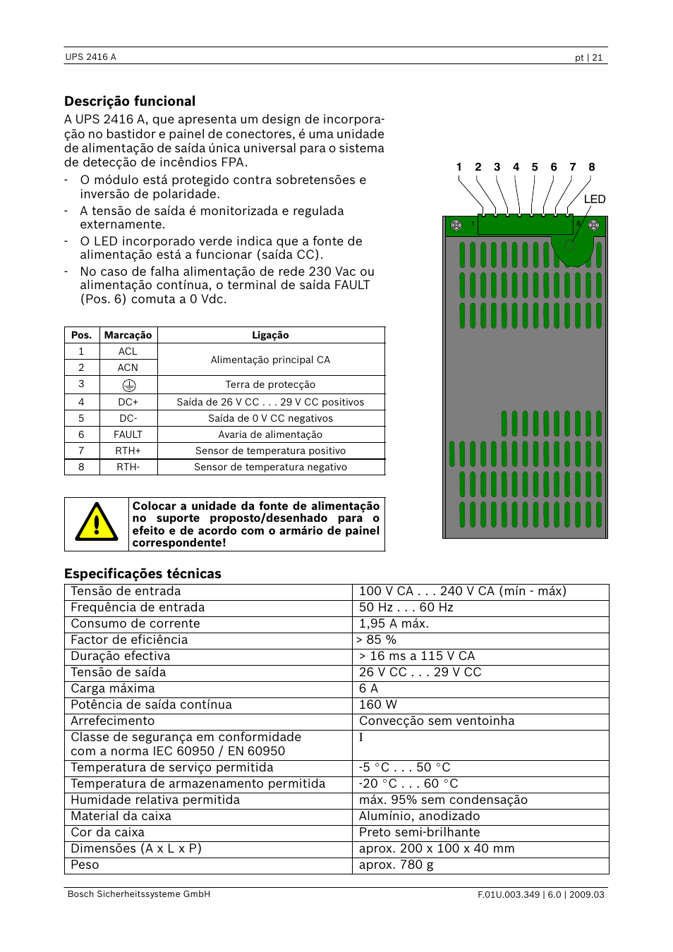 Bosch FPP-5000 External Power Supply Unit Kit 24 V User Manual | Page 21 / 28