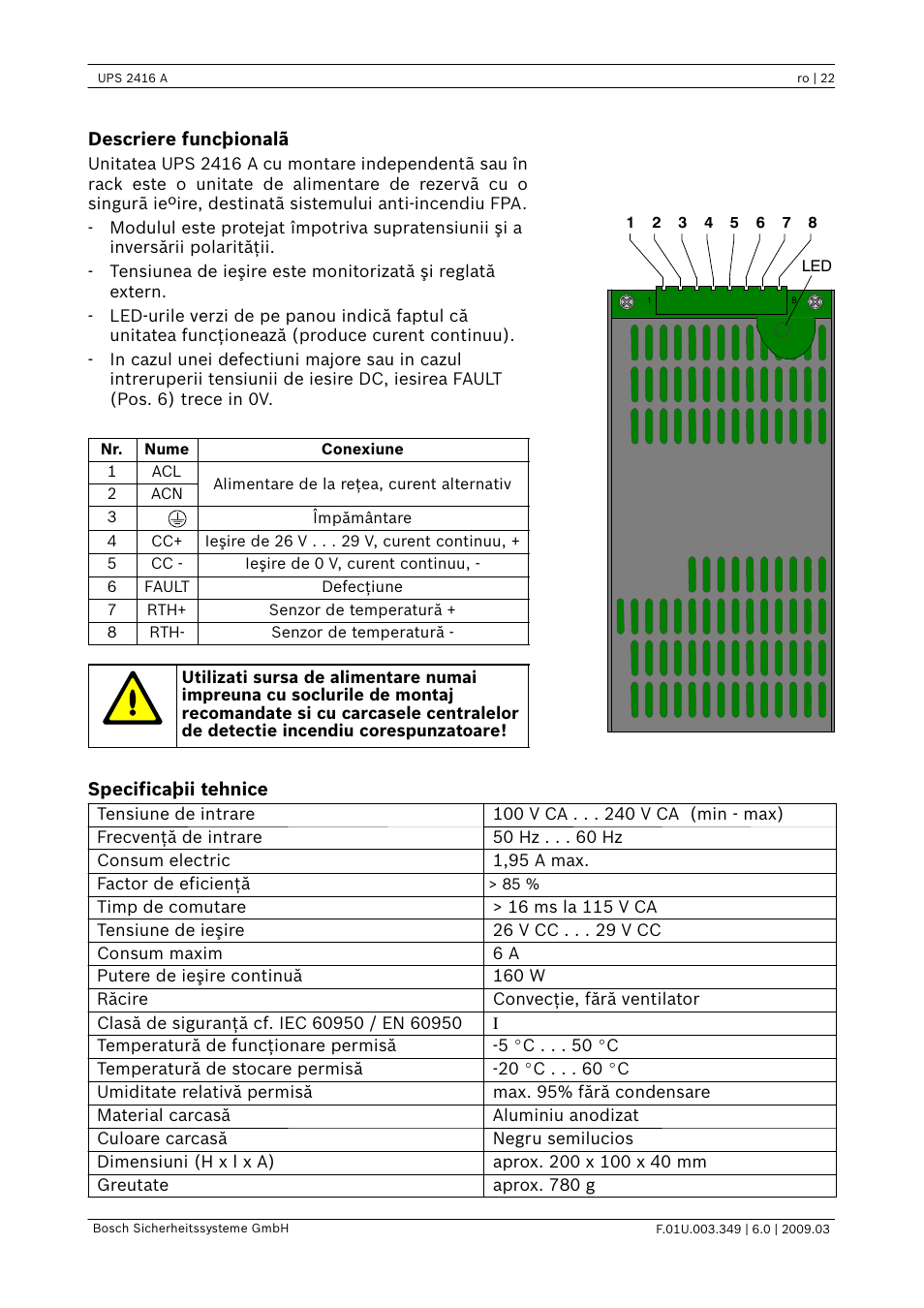 Bosch FPP-5000 External Power Supply Unit Kit 24 V User Manual | Page 22 / 28