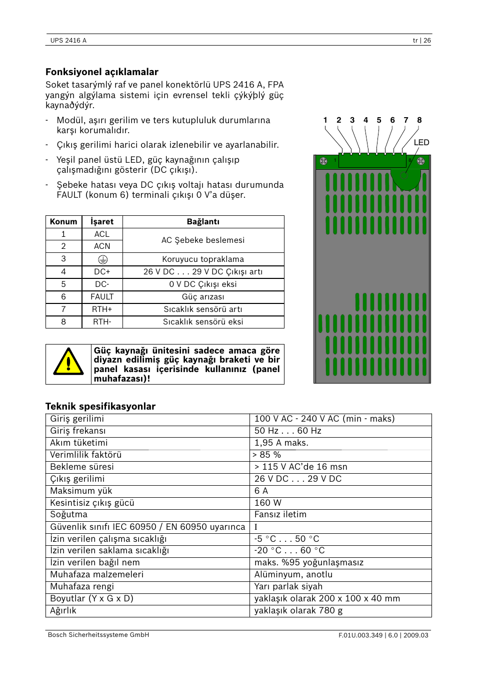 Bosch FPP-5000 External Power Supply Unit Kit 24 V User Manual | Page 26 / 28
