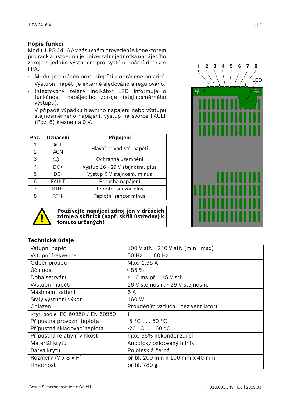 Bosch FPP-5000 External Power Supply Unit Kit 24 V User Manual | Page 7 / 28