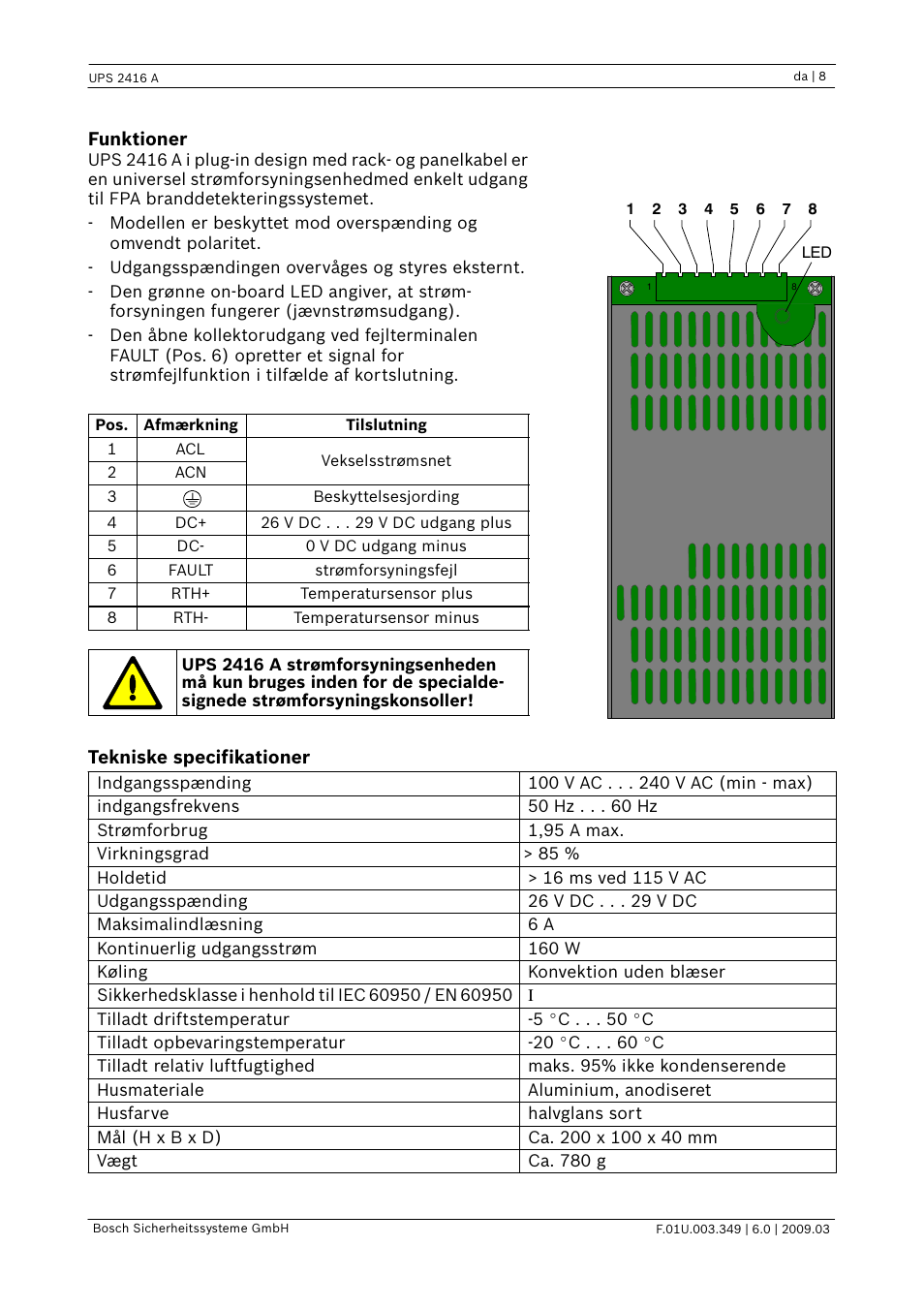 Bosch FPP-5000 External Power Supply Unit Kit 24 V User Manual | Page 8 / 28