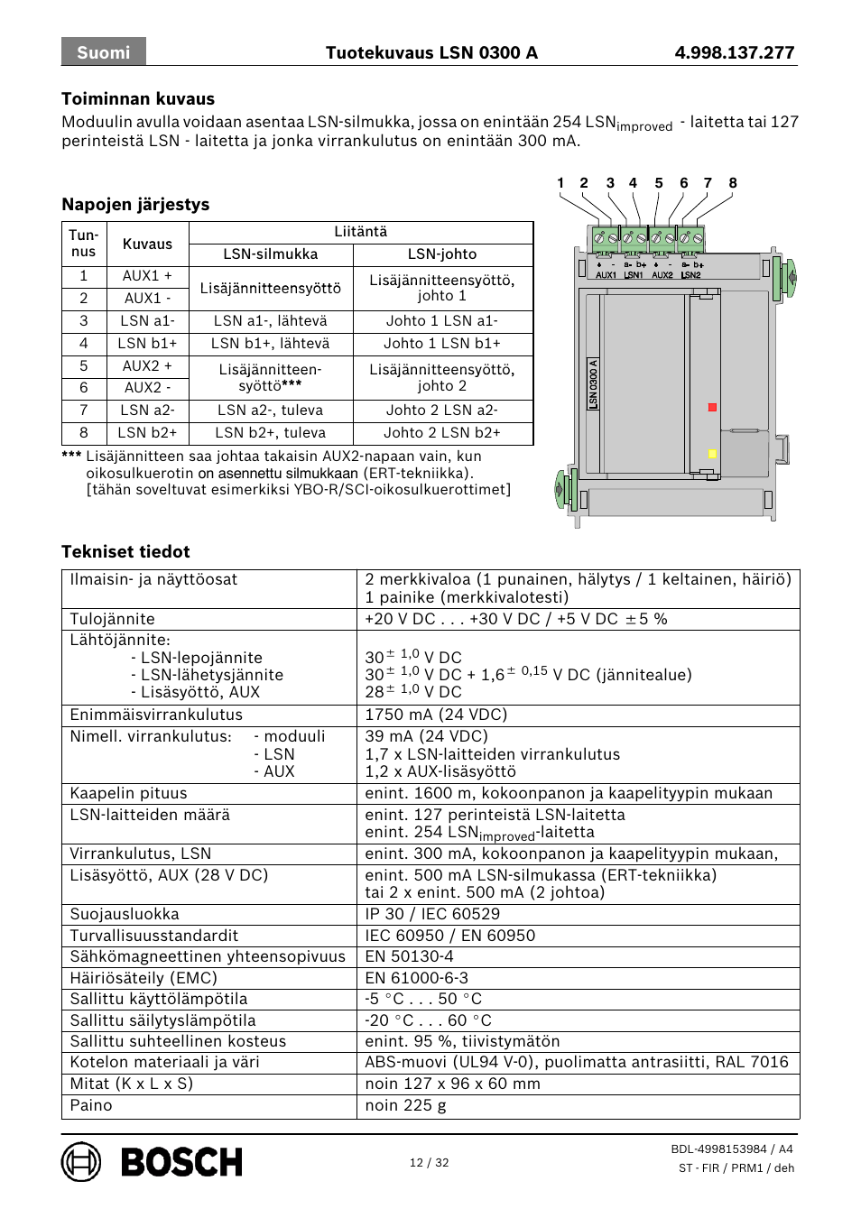 Bosch LSN 0300 A LSN improved Module 300 mA User Manual | Page 12 / 32