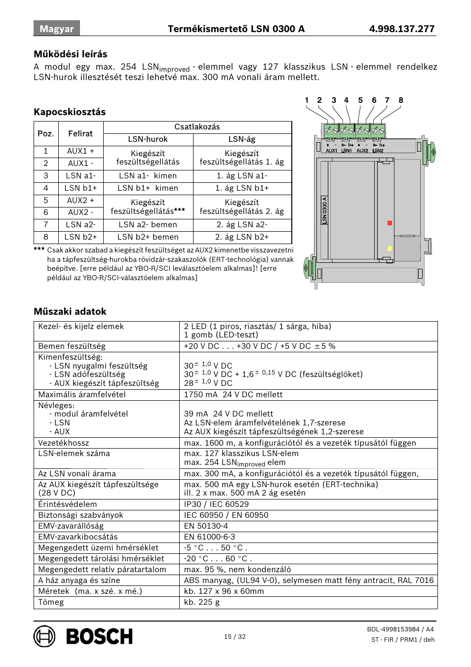 Bosch LSN 0300 A LSN improved Module 300 mA User Manual | Page 15 / 32