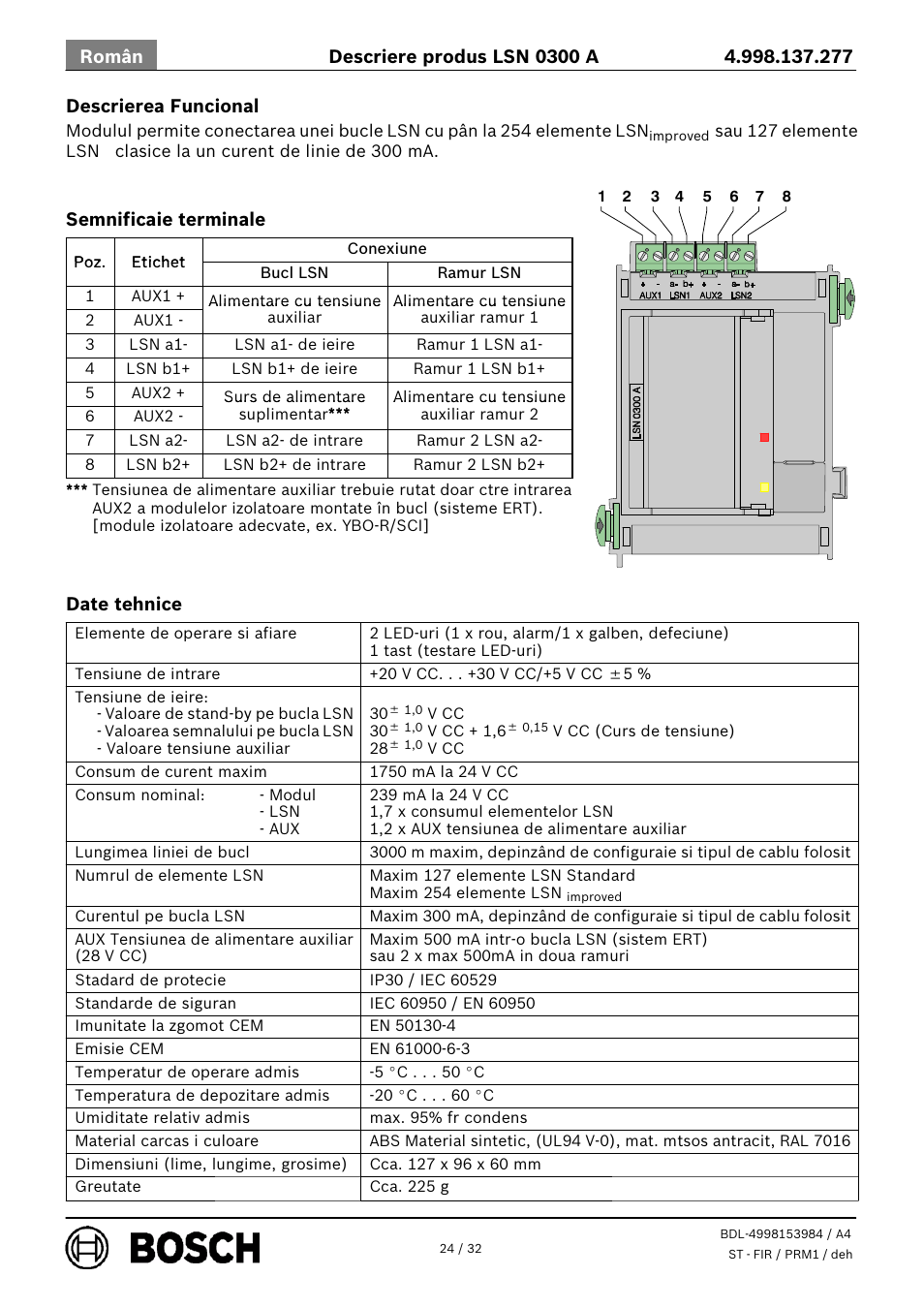 Bosch LSN 0300 A LSN improved Module 300 mA User Manual | Page 24 / 32