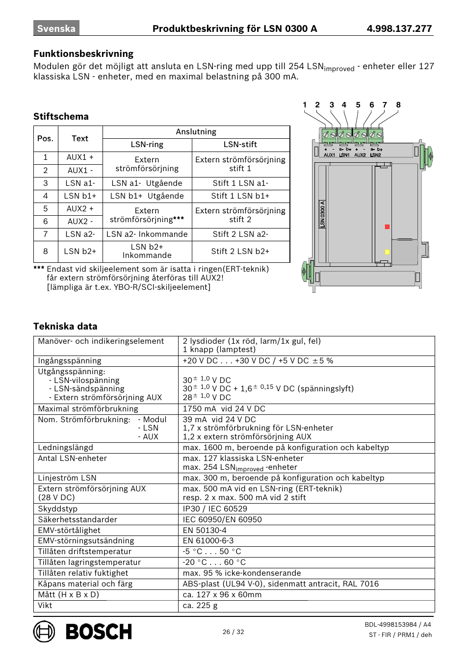 Bosch LSN 0300 A LSN improved Module 300 mA User Manual | Page 26 / 32