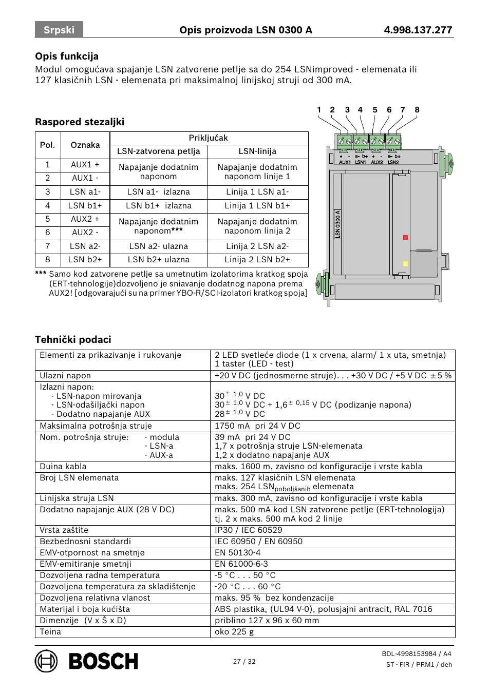 Bosch LSN 0300 A LSN improved Module 300 mA User Manual | Page 27 / 32