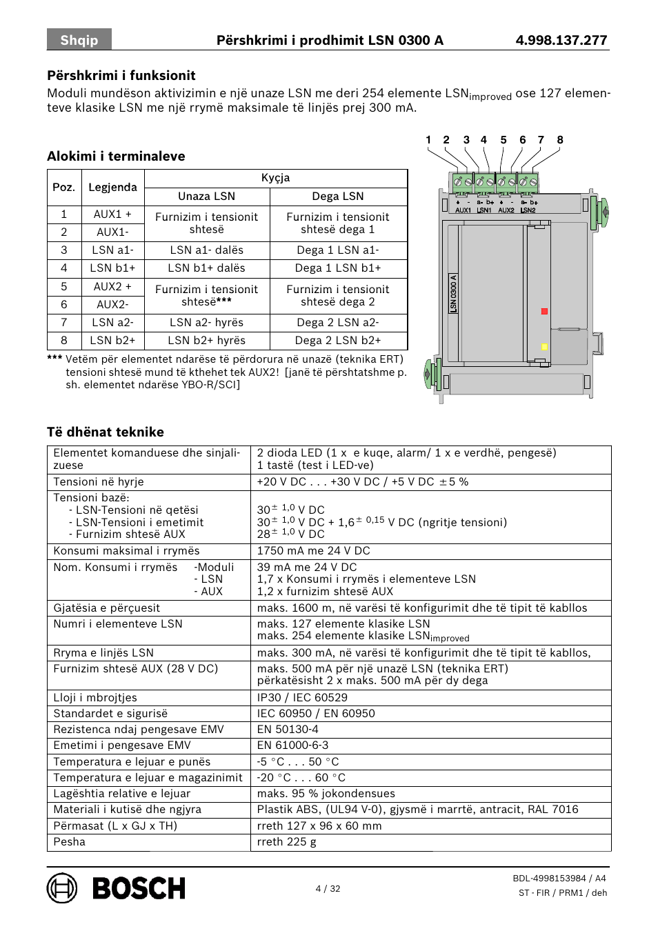 Bosch LSN 0300 A LSN improved Module 300 mA User Manual | Page 4 / 32