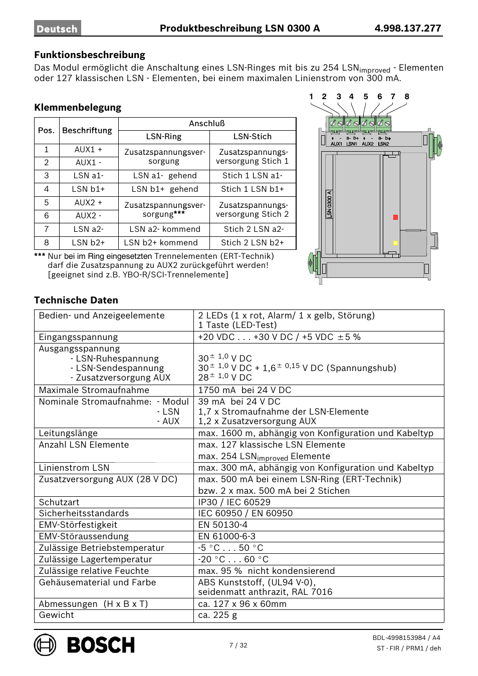 Bosch LSN 0300 A LSN improved Module 300 mA User Manual | Page 7 / 32