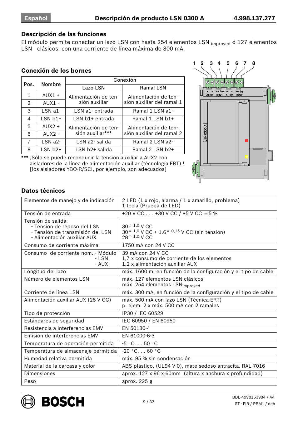 Bosch LSN 0300 A LSN improved Module 300 mA User Manual | Page 9 / 32