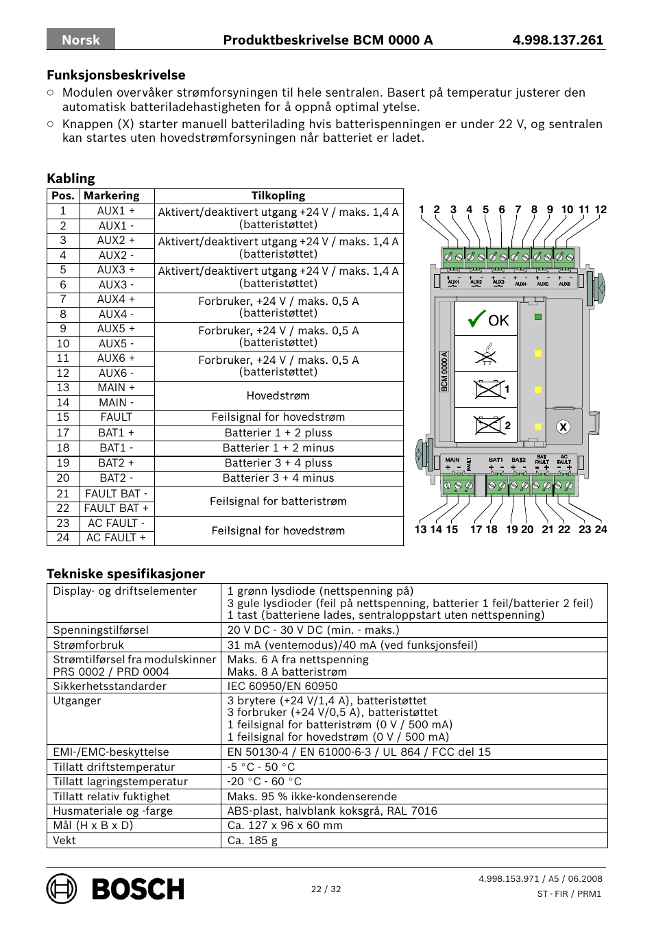 Bosch BCM 0000 A Battery Controller Module User Manual | Page 22 / 32