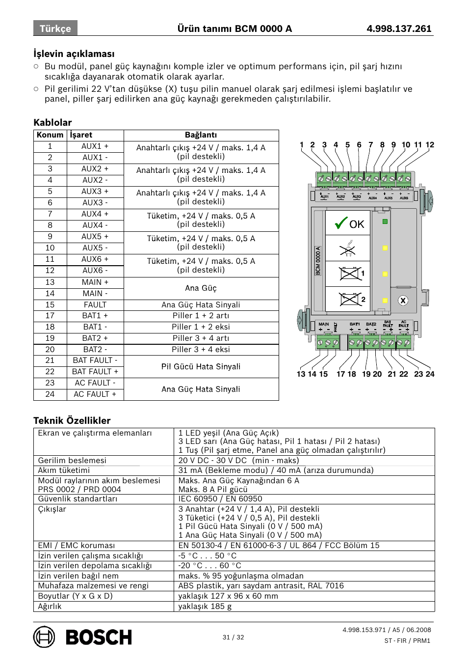 Bosch BCM 0000 A Battery Controller Module User Manual | Page 31 / 32