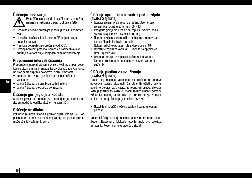 Boneco Air-O-Swiss AOS W2055A User Manual | Page 110 / 128
