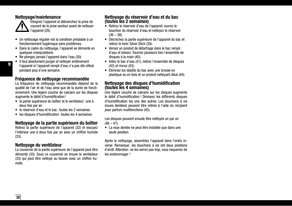 Boneco Air-O-Swiss AOS W2055A User Manual | Page 30 / 128