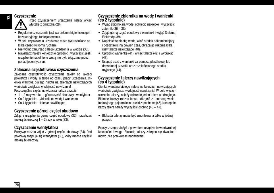 Boneco Air-O-Swiss AOS W2055A User Manual | Page 70 / 128