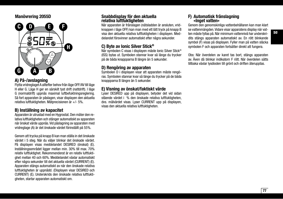 Boneco Air-O-Swiss AOS W2055A User Manual | Page 77 / 128